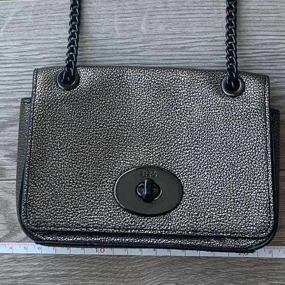 COACH metallic gold/bronze crossbody purse - Picture 3 of 8